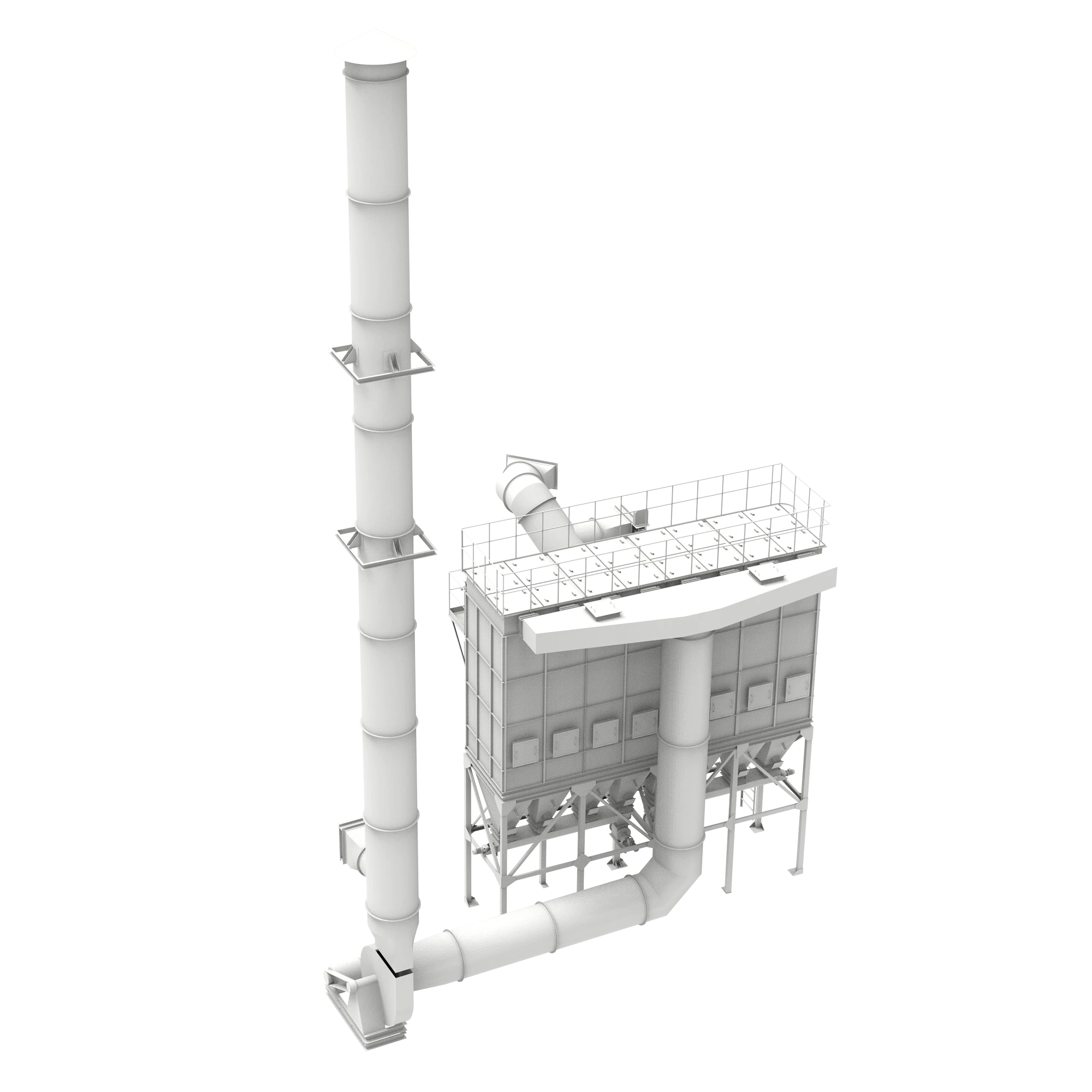 Filtro de Saco Industrial para Plantas de Reciclagem Têxteis, Madeira e Resíduos de Construção