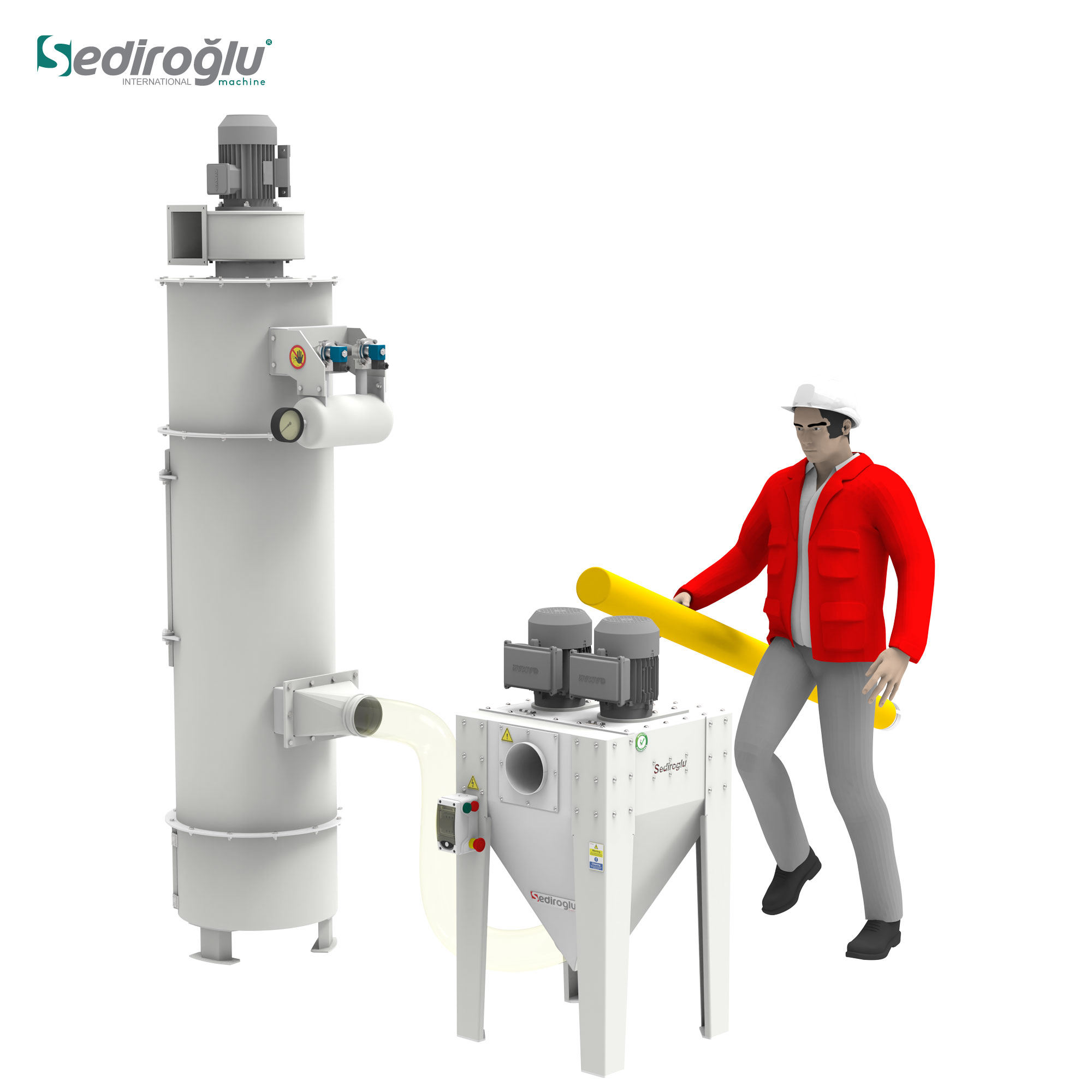 Jet and bag filter bag cleaning machine