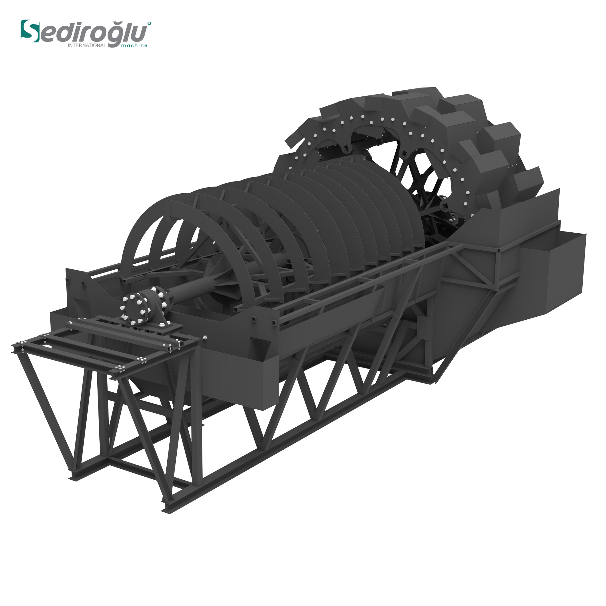 Automated bucket wheel sand washer for superior sand cleaning