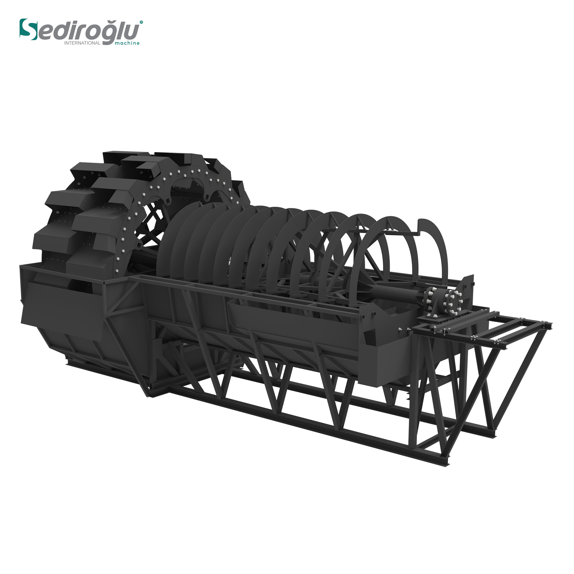 Reliable bucket wheel sand washer for dewatering and cleaning