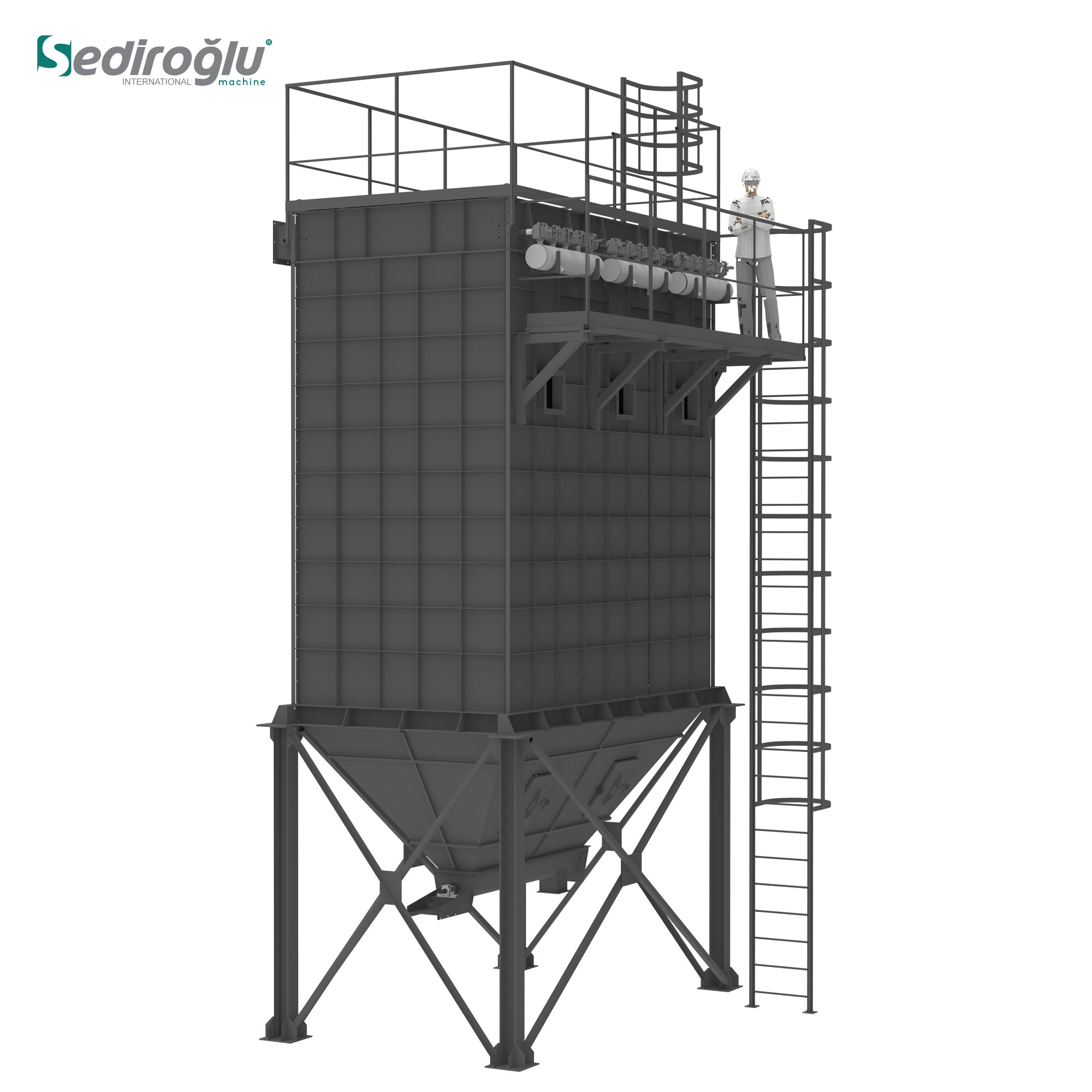 Jet pulse bag house filter for zinc production facility