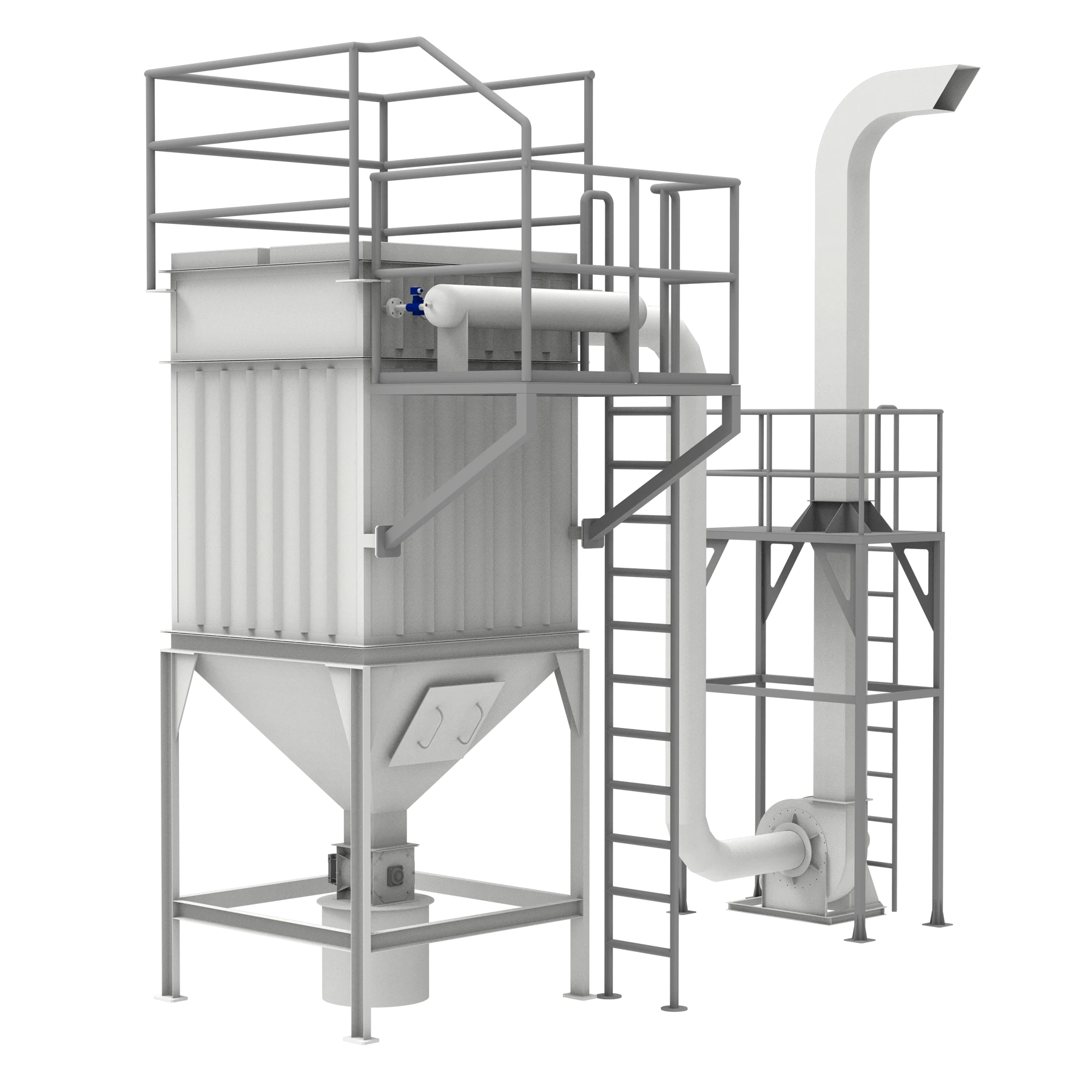 Industrial bag filters for paper, salt and polymer production plants