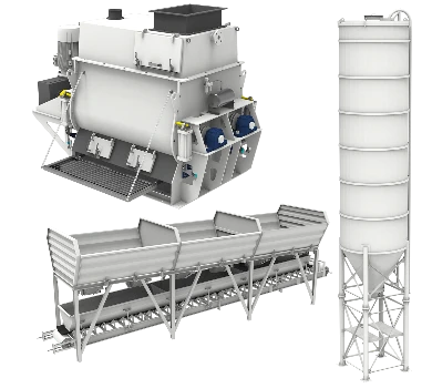 Concrete batching plant machines